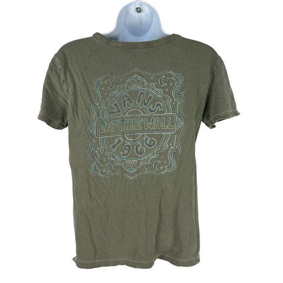 Vans Off The Wall Graphic Tee Olive Green 1966 Design XS Short Sleeve Cotton - Picture 2 of 6